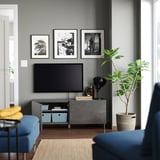 BESTÅ TV-Bank mit Türen, dunkelgrau/Kallviken/Ösarp dunkelgrau, 120x42x48 cm