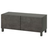 BESTÅ TV-Bank mit Türen, dunkelgrau/Kallviken/Stubbarp dunkelgrau, 120x42x48 cm