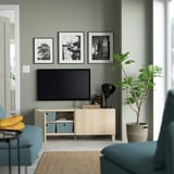 BESTÅ TV-Bank mit Türen, Eicheneff wlas/Lappviken/Stubbarp Eicheneff wlas, 120x42x48 cm