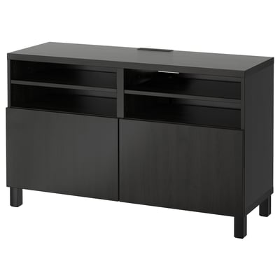 BESTÅ TV-Bank mit Türen, schwarzbraun/Lappviken/Stubbarp schwarzbraun, 120x42x74 cm