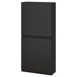 BESTÅ Wandschrank mit 2 Türen, schwarzbraun/Hammarsmed anthrazit, 60x22x128 cm