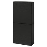 BESTÅ Wandschrank mit 2 Türen, schwarzbraun/Laxviken schwarz, 60x22x128 cm