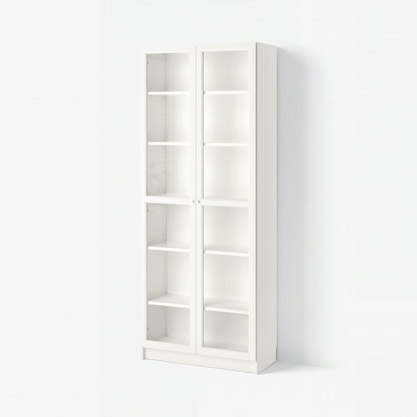 BILLY / OXBERG Bücherregal mit Glastüren, weiß/Glas, 80x41x202 cm