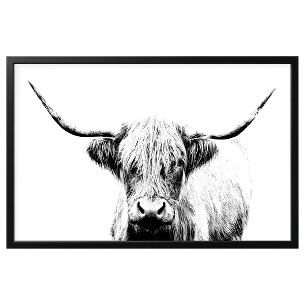 BJÖRKSTA Gerahmtes Bild - Kuh mit Horn/schwarz - IKEA Schweiz