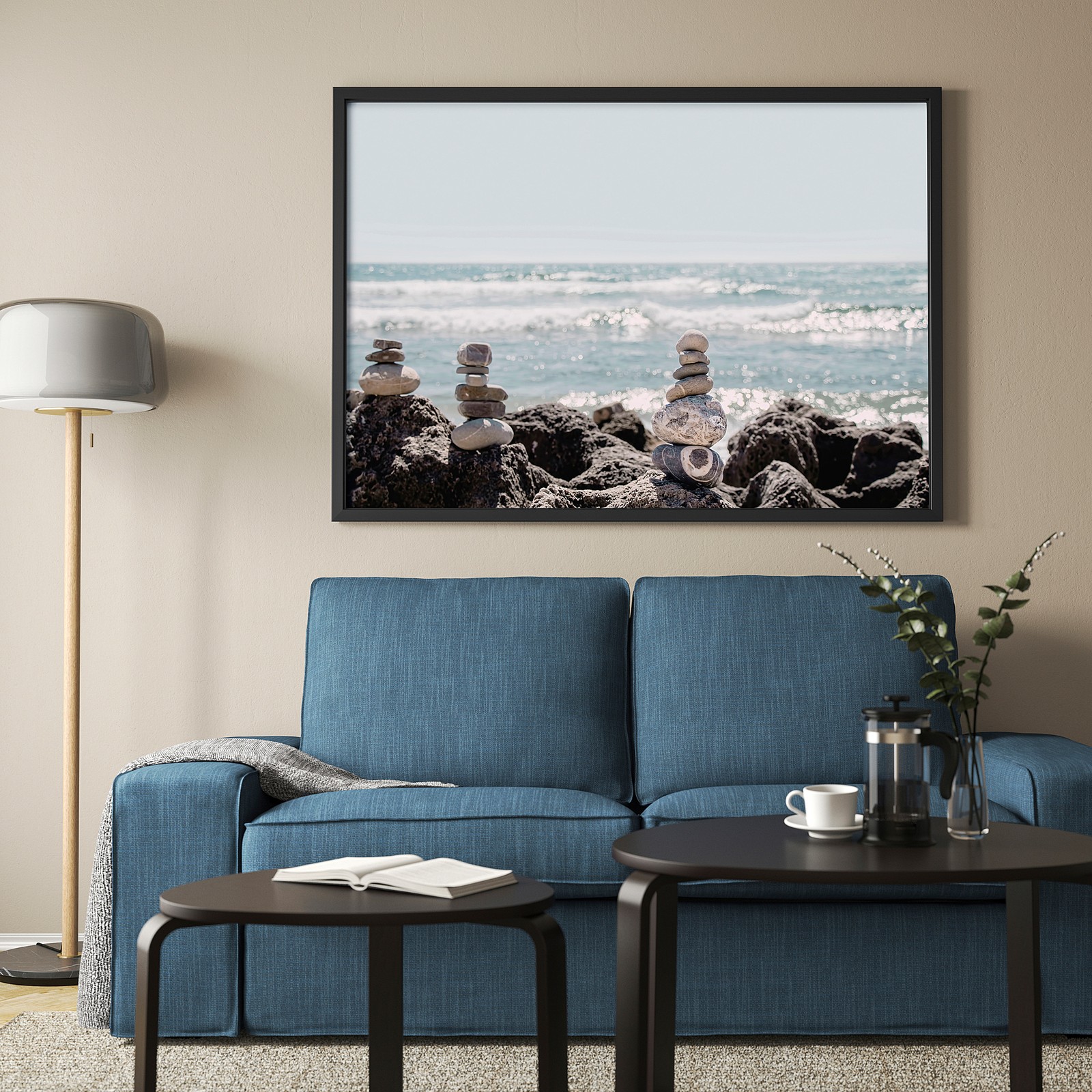 BJÖRKSTA Gerahmtes Bild - Steinkunst, schwarz - IKEA Schweiz