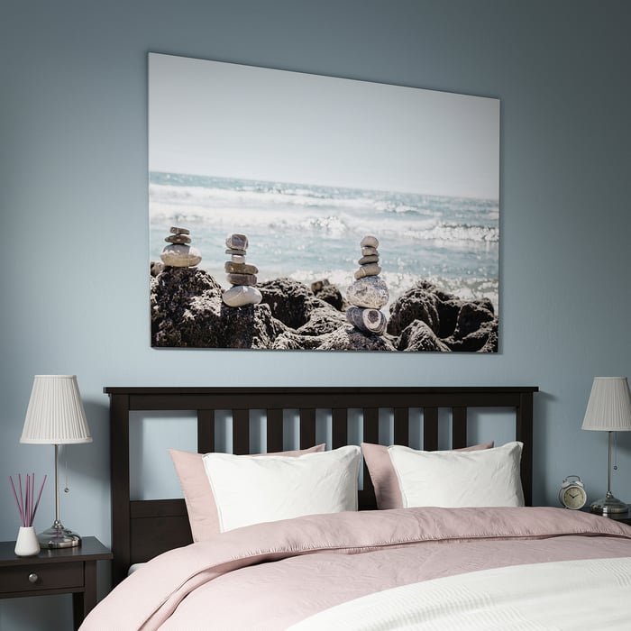 BJÖRKSTA Gerahmtes Bild - Steinkunst, schwarz - IKEA Schweiz