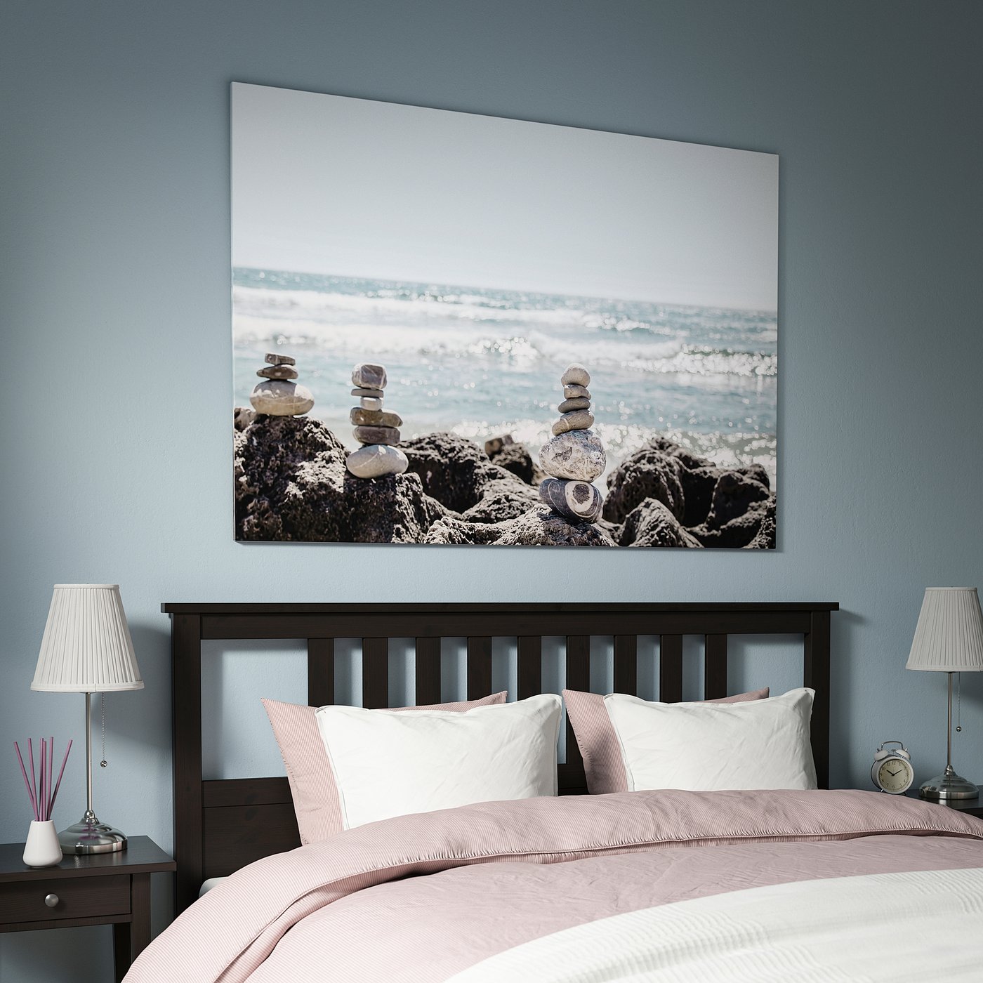 BJÖRKSTA Gerahmtes Bild - Steinkunst, schwarz - IKEA Schweiz