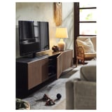 BLIDVÄDER Tischleuchte, elfenbeinweiß Keramik/beige, 50 cm