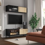 BOASTAD TV-Möbel, Kombination, schwarz/Eichenfurnier, 121x42 cm