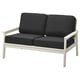 BONDHOLMEN 2er-Sofa/außen, weiß/beige/Järpön/Duvholmen anthrazit