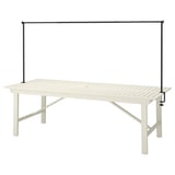 BONDHOLMEN / HELGEÖ Tisch mit Dekostange, für draußen weiß/beige/schwarz, 235 cm