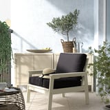 BONDHOLMEN Sessel/außen, weiß/beige/Järpön/Duvholmen anthrazit