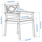 BONDHOLMEN Tisch+4 Armlehnstühle/außen, weiß/beige/Järpön/Duvholmen anthrazit