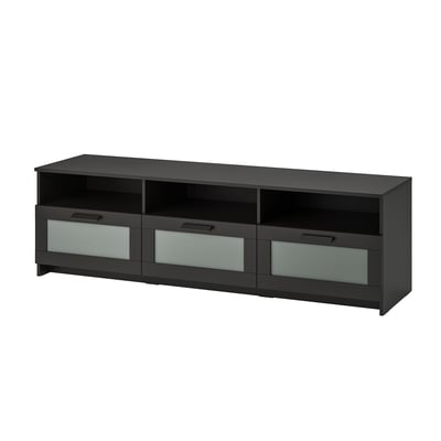 BRIMNES TV-Bank, schwarz, 180x41x53 cm