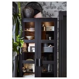 BRIMNES Vitrine, schwarz, 80x190 cm