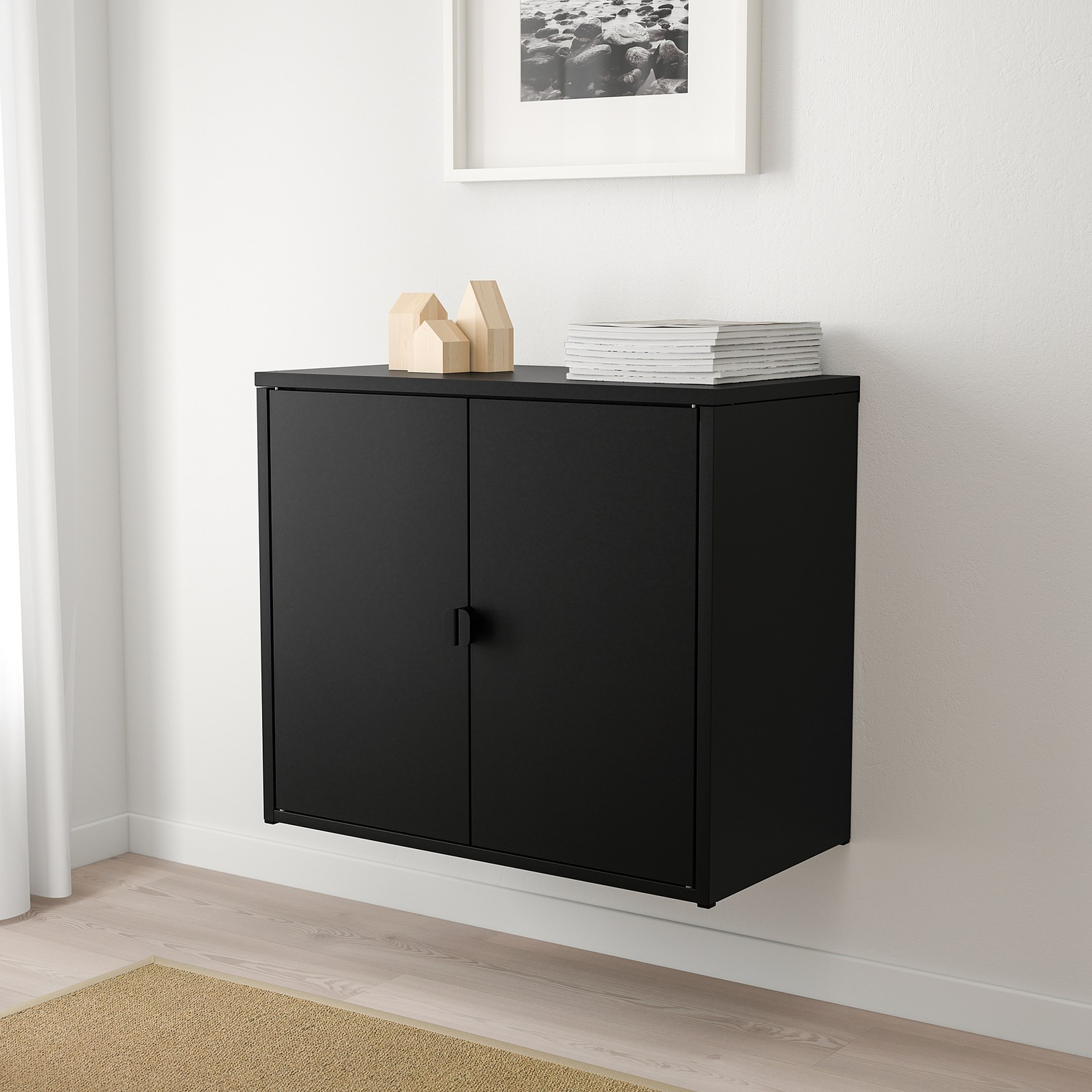 BROR Schrank mit 2 Türen, schwarz, 76x40x66 cm - IKEA Schweiz