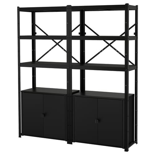 Bror Regal Mit Schrank Schwarz Ikea Schweiz