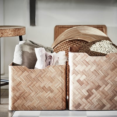 BULLIG Box, Bambus/braun, 25x32x25 cm - IKEA Schweiz
