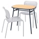 Option: DUVSKÄR / DUVSKÄR Tisch und 2 Stühle, für draußen schwarzblau/grau, 76 cm