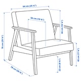 EKENÄSET Sessel, Eiche/Gunnared dunkelgrau