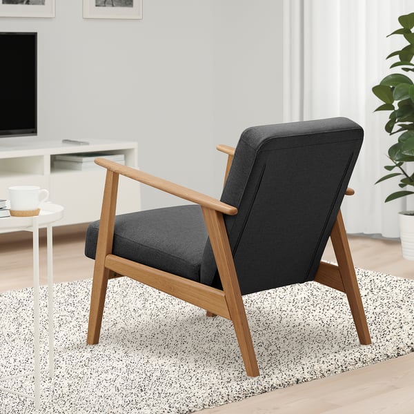EKENÄSET Sessel, Eiche/Gunnared dunkelgrau