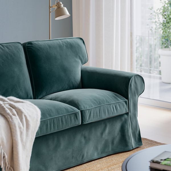 EKTORP 3er-Sofa, Alhamn dunkel graublau