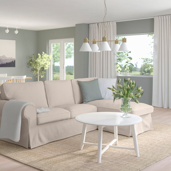 EKTORP 3er-Sofa mit Récamiere - Totebo hellbeige - IKEA Schweiz