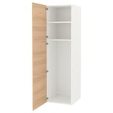 ENHET Hochschrank mit 2 Türen, weiß/Eichenachbildung, 60x62x210 cm