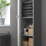 ENHET Hochschrank mit 4 Böden+Türen, grau/weiß, 30x32x180 cm