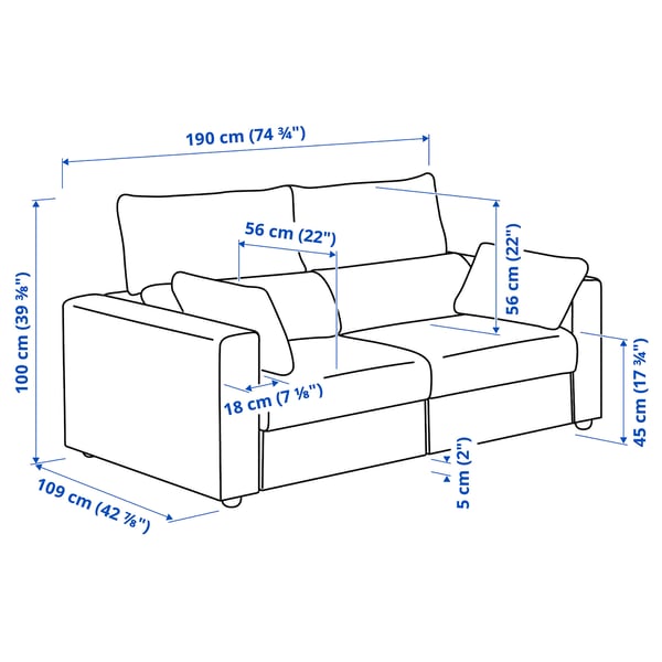 ESKILSTUNA 2er-Sofa, Gunnared blau