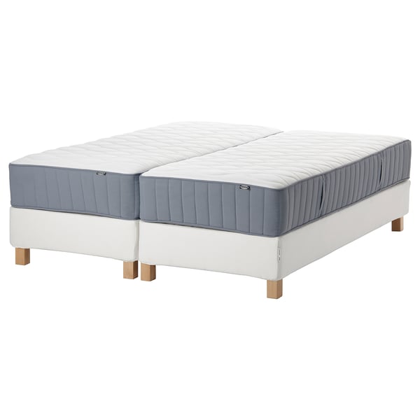 ESPEVÄR/VÅGSTRANDA Boxbett, weiß/mittelfest hellblau, 160x200 cm