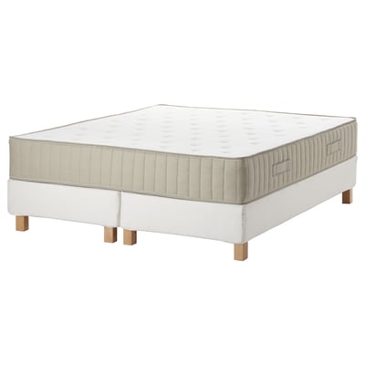 ESPEVÄR/VATNESTRÖM Boxbett, weiß/mittelfest natur, 180x200 cm