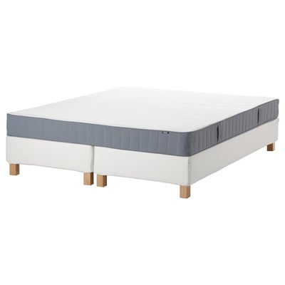 ESPEVÄR/VESTMARKA Boxbett, weiß/mittelfest hellblau, 160x200 cm