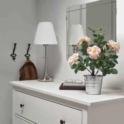 FEJKA Topfpflanze, künstlich, drinnen/draußen/Rose rosa, 12 cm