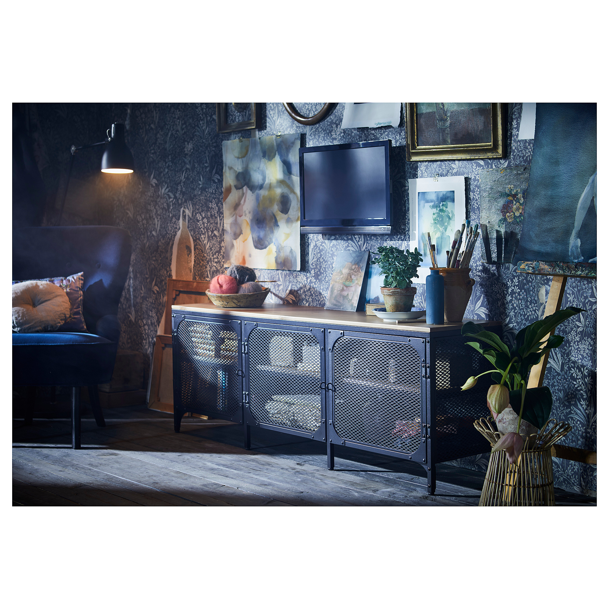 FJÄLLBO TV-Bank, schwarz, 150x36x54 cm - IKEA Schweiz