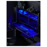 FREDDE Gamingschreibtisch, schwarz, 140/185x74x146 cm