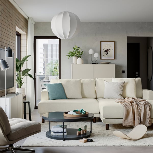 FRÖTORP Couchtisch, anthrazit marmoriert/schwarz Glas, 88 cm