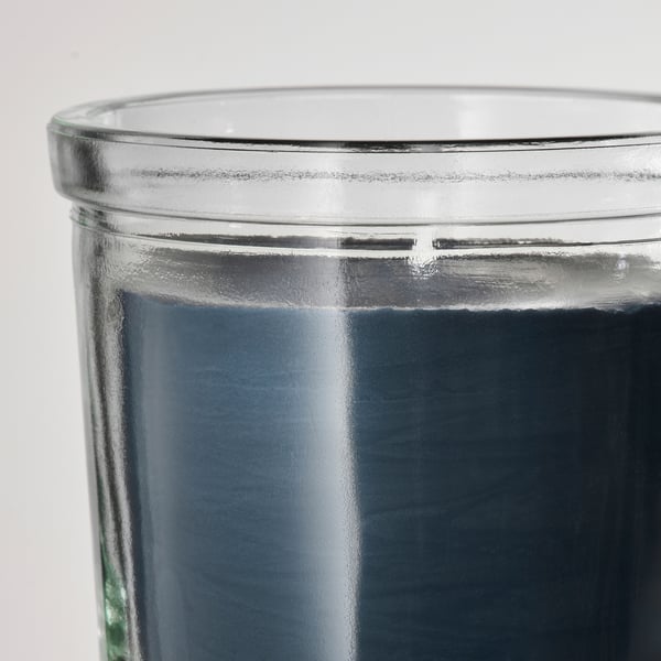 FRUKTSKOG Duftkerze im Glas, Vetivergras & Geranie/schwarztürkis, 20 Std.