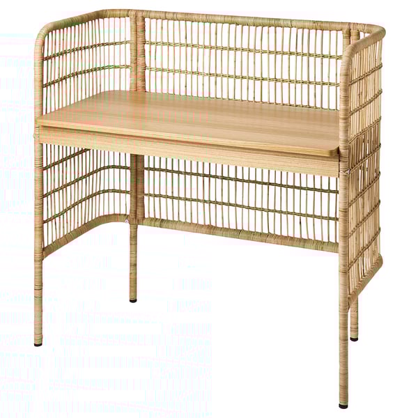 FRYKSÅS Schreibtisch, Rattan, 110x54 cm