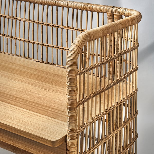 FRYKSÅS Schreibtisch, Rattan, 110x54 cm