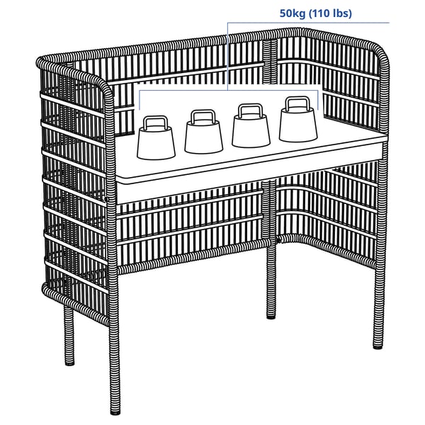 FRYKSÅS Schreibtisch, Rattan, 110x54 cm
