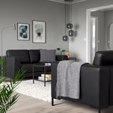 FULLERÖ 2er-Sofa, Grann schwarz/Metall