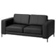 FULLERÖ 2er-Sofa, Grann schwarz/Metall