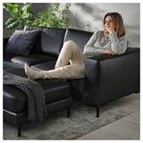 FULLERÖ 2er-Sofa, Grann schwarz/Metall