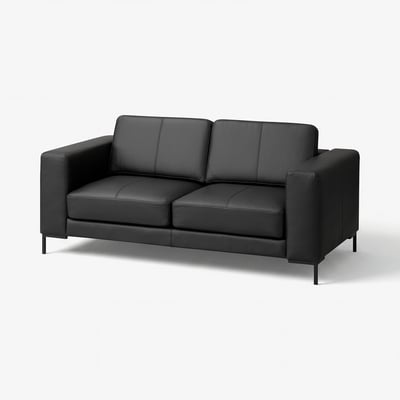 FULLERÖ 2er-Sofa, Grann schwarz/Metall