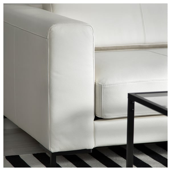 FULLERÖ 2er-Sofa, Grann weiß/Metall