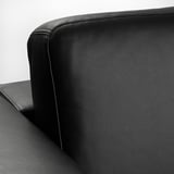 FULLERÖ 4er-Sofa mit Récamiere, links Grann/schwarz/Metall