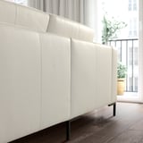 FULLERÖ 4er-Sofa mit Récamiere, links/Grann weiß/Metall