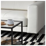 FULLERÖ 4er-Sofa mit Récamiere, links/Grann weiß/Metall