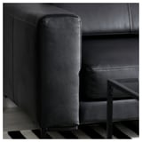 FULLERÖ 4er-Sofa mit Récamiere, rechts/Grann schwarz/Metall